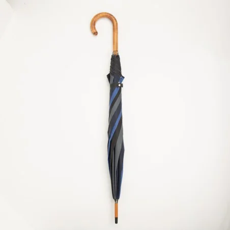 Blue walking umbrella, closed