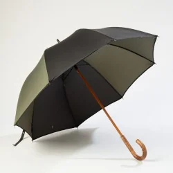Black and Khaki Walking Umbrella, front opening
