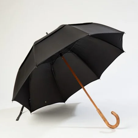 Windproof-Stockschirm Schwarz, vorne offen