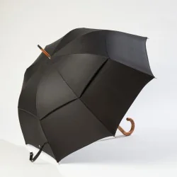 Parapluie anti retournement Noir, ouvert de coté