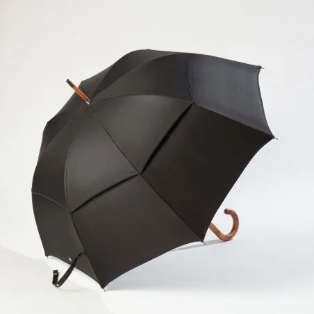 Parapluie anti retournement Noir, ouvert de coté