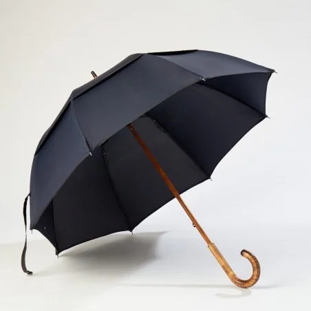 Windproof-Stockschirm Marineblau, geöffnet front