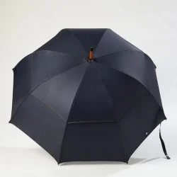 Navy blue windproof umbrella, open