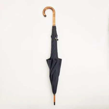 Navy blue windproof umbrella, closed