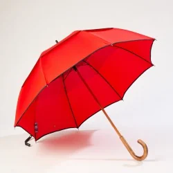 Windproof-Stockschirm in Rot, vorne geöffnet