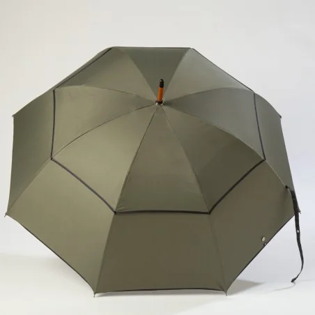 Khaki-farbener, windproof-Stockschirm, geöffnet