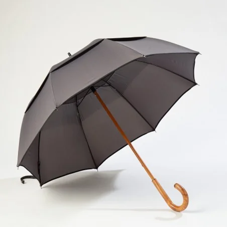 Windproof-Stockschirm Grau, vorne offen