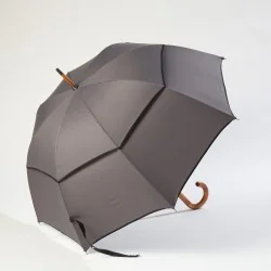 Windproof umbrella Grey, side opening