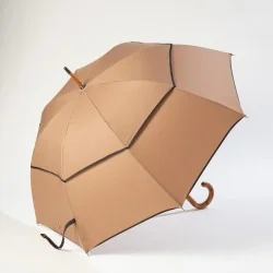 Windproof-Stockschirm Braun, seitlich zu öffnen