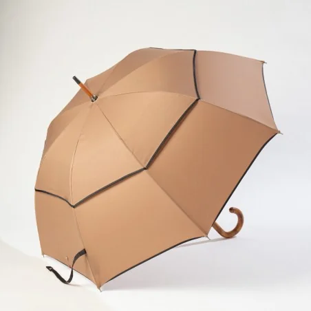 Windproof-Stockschirm Braun, seitlich zu öffnen