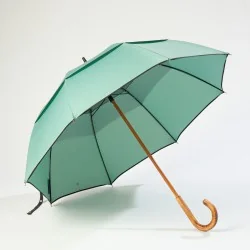 Parapluie anti retournement vert d'eau, ouvert de face