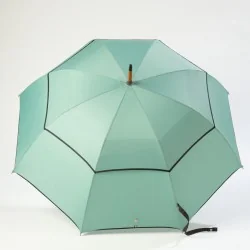 Parapluie anti retournement vert d'eau, ouvert