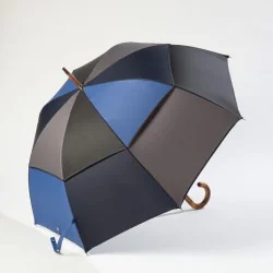 Windproof-Stockschirm Blau, seitlich zu öffnen