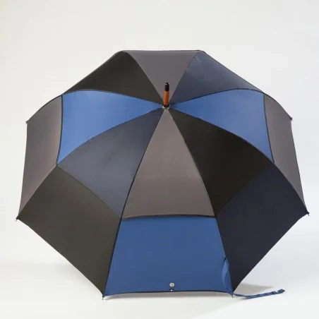 Parapluie anti retournement Bleu, ouvert