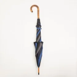 Windproof-Stockschirm Blau, geschlossen