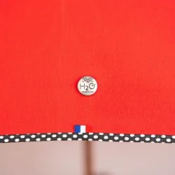 Parapluie anti retournement Rouge biais à Pois, détail