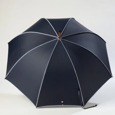 Stockschirm Marineblau mit Matrosenbesatz, offen