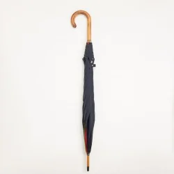 Parapluie Canne Bleu Marine gansé Allemand, fermé
