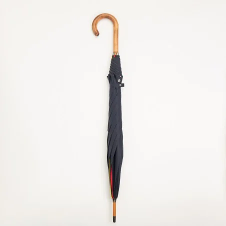 Parapluie Canne Bleu Marine gansé Allemand, fermé