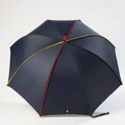 Stockschirm Marineblau mit belgischer Borte, offen