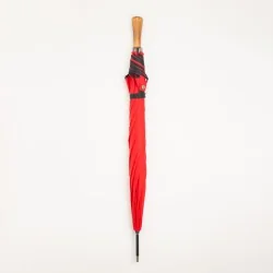 Parapluie automatique rouge, fermé