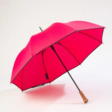 Parapluie automatique rose, ouvert de face