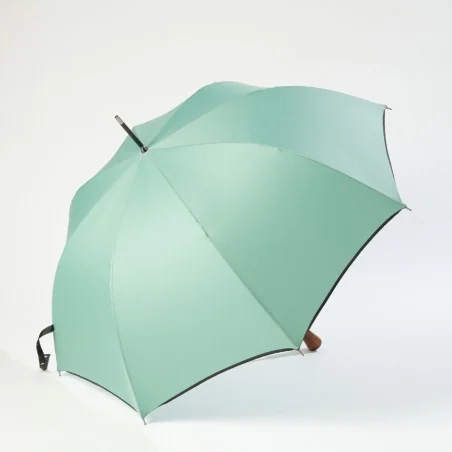 Parapluie automatique vert d'eau, ouvert de coté