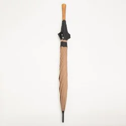 Brown golf umbrella, closed