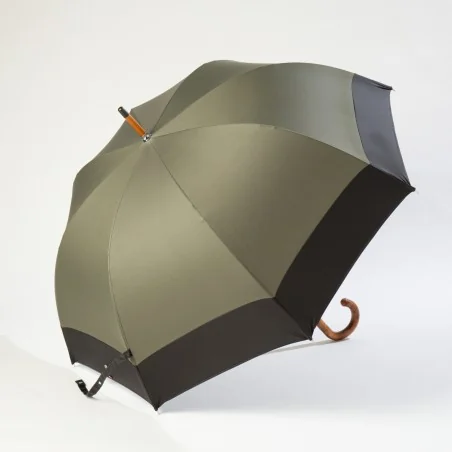 Large khaki umbrella, side opening