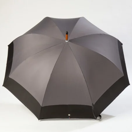 Large grey umbrella, open