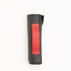 Black leather and pomodorro case for mini umbrella