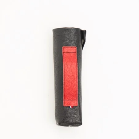 Black leather and pomodorro case for mini umbrella