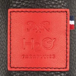 Fourreau en cuir noir et pomodorro pour parapluie canne, H2o Parapluies