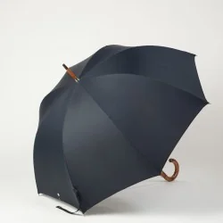Parapluie Canne Bleu Marine, ouvert de coté