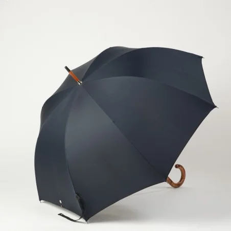 Parapluie Canne Bleu Marine, ouvert de coté