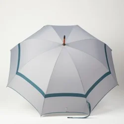 Parapluie canne Gris et Bleu, ouvert