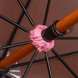 Parapluie canne Chocolat et Rose, chouchou