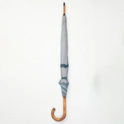 Grey and Blue Walking Umbrella, closed