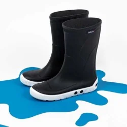 Flughafenstiefel für Kinder – Marineblau/Weiß, Seitenansicht