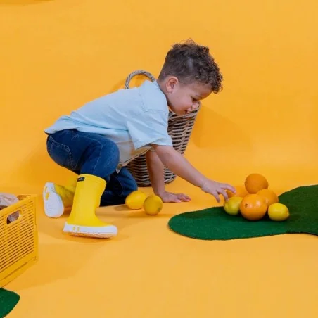 Bottes AIRPORT pour les petits - Jaune / Blanc, portée