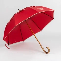 Parapluie anti-retournement Rouge Deauville, ouvert de face