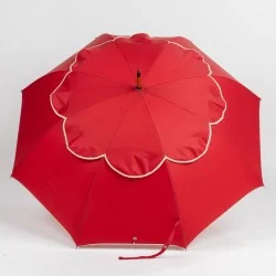 Parapluie anti-retournement Rouge Deauville, ouvert