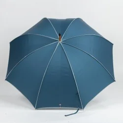 Parapluie Canne Bleu pétrole Deauville, ouvert