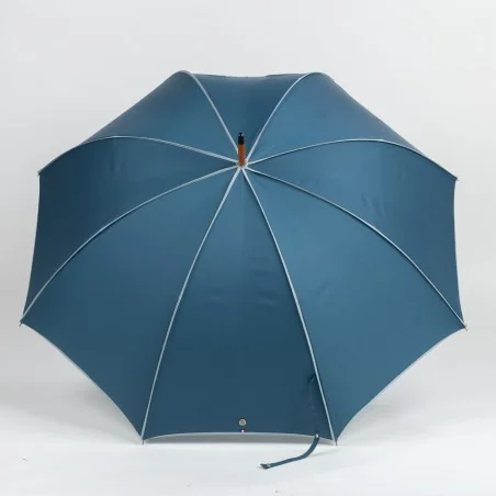 Parapluie Canne Bleu pétrole Deauville, ouvert