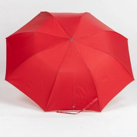 roter taschenschirm, geöffnet