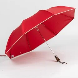 Parapluie Pliant Rouge biais Crème ouvert de face