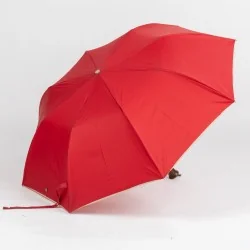 Parapluie Pliant Rouge biais Crème ouvert de coté