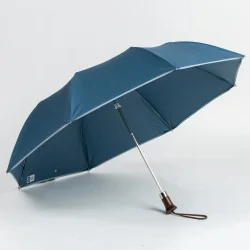 parapluie pliant bleu pétrole ouvert de face