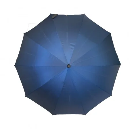 Parapluie anglais Oxford Bleu avec poignée Courbe, ouvert