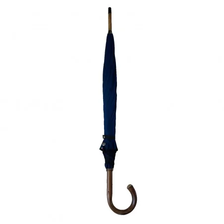 Parapluie anglais Oxford Bleu avec poignée Courbe, fermé